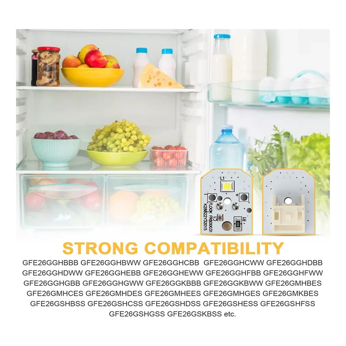 A74X 8 قطعة WR55X11132 WR55X25754 مصباح LED للثلاجة متوافق مع لمبة إضاءة LED لثلاجة GE
