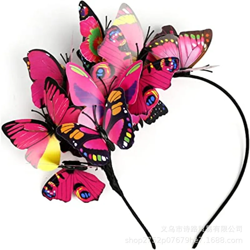 Mori Style Garland Headdress Exaggerated Bridal Hair Accessories Butterfly Shape Ornament