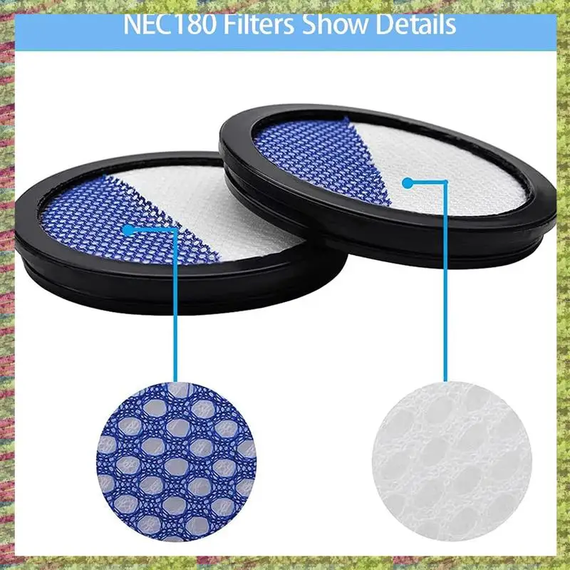 ABKB 4 قطعة استبدال مرشحات فراغ تستقيم ل يوريكا NEC180 NEC280TL NEC380 NEC480 NEC185 NEC186 NEC190 أجزاء المكنسة الكهربائية