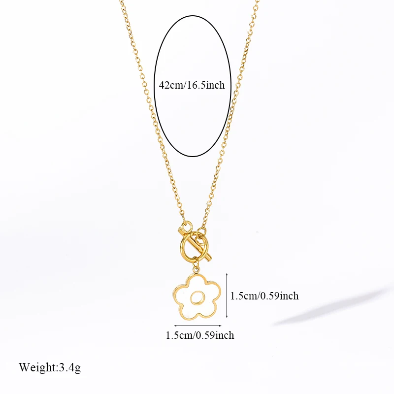 EILIECK 316L Edelstahl Schmetterling Blumen Perlen Anhänger Halskette für Damen Neue Mode Halskette Schmuck Geburtstagsgeschenk – Detail 9