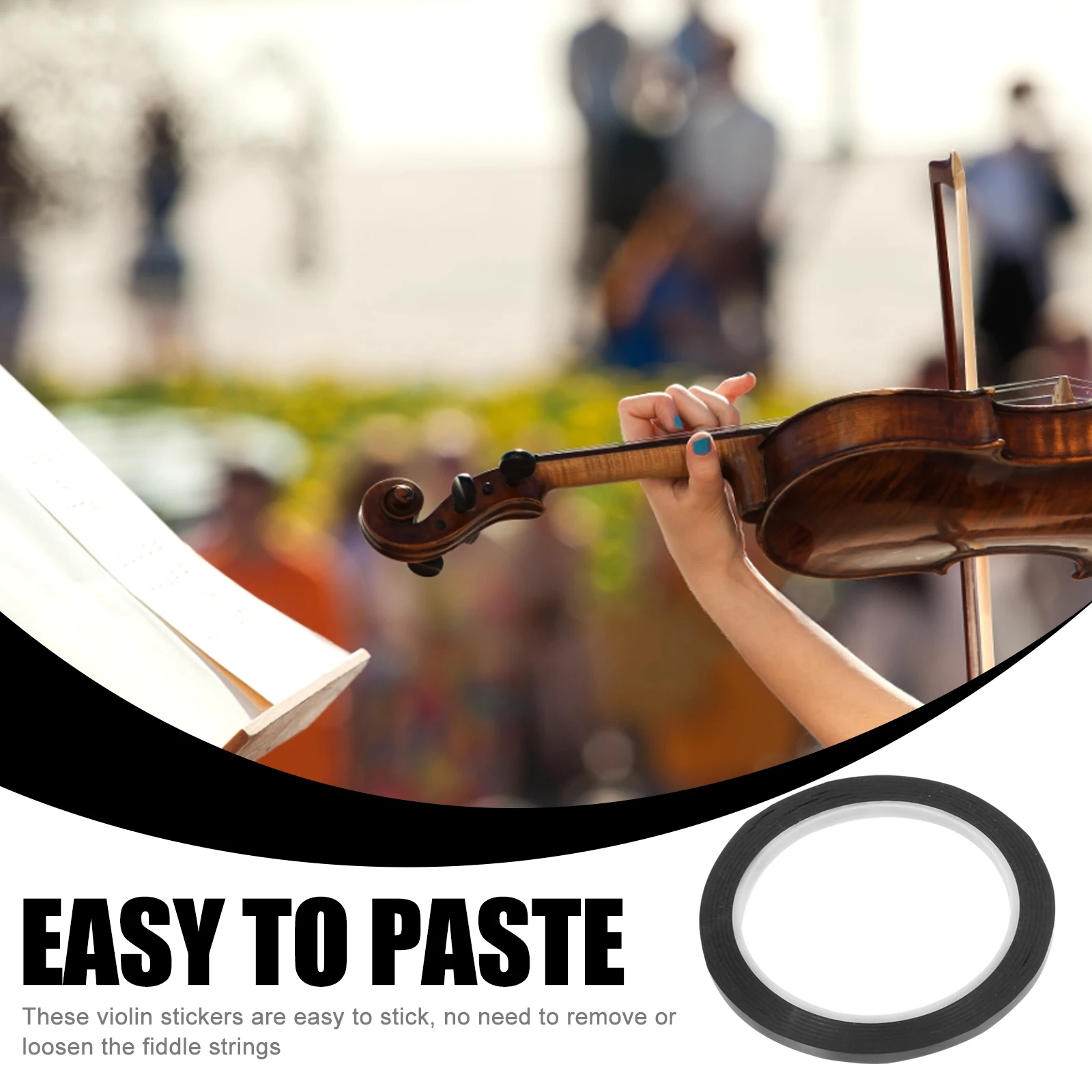 

2pcs 4 Rolls Violin Position Tape Free Cut Fretboard Stickers Finger Guide For Beginners Learning Tool Violin Note Sticker Music