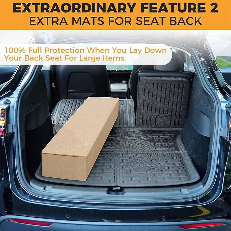 Floor Mats for Tesla Model Y 2021-2024 Accessories Waterproof Trunk Mat TPE Pads Trunk Mat for Tesla Model Y 2024 Accessories