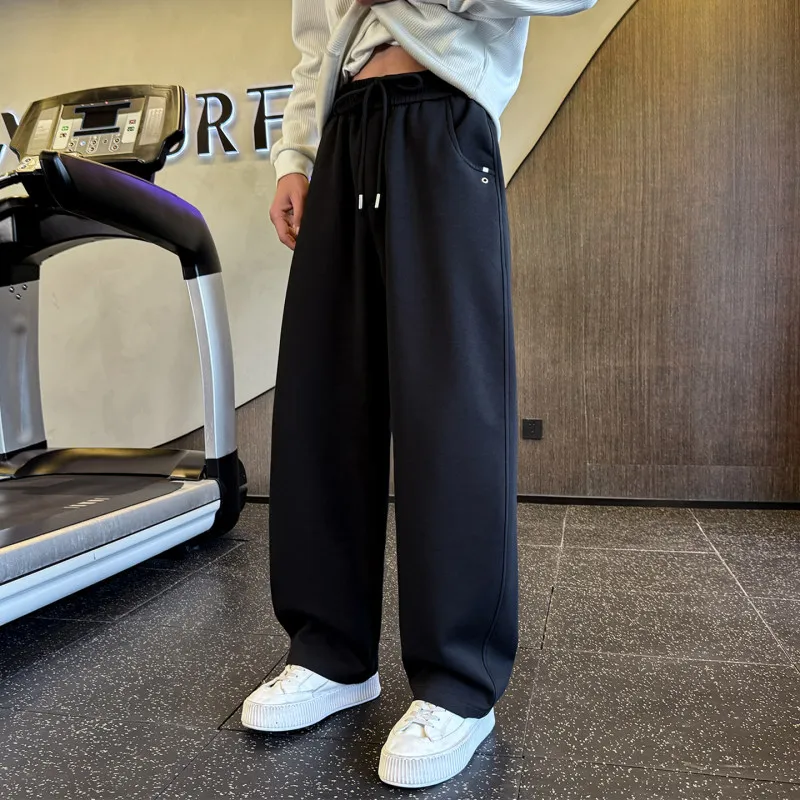 

Мужские повседневные брюки American Sle свободного прямого кроя, весенние, из плотной ткани, широкие, струящиеся, комфортные, в стиле кэжуал