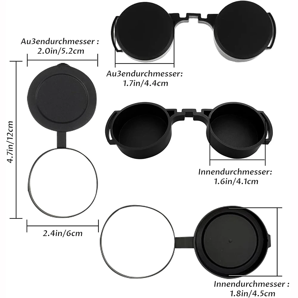 Couvre-oculaires et couvercles d'objectif pour jumelles optiques 8x42 et 10x42, protection étanche pour télescope, protection de lentille