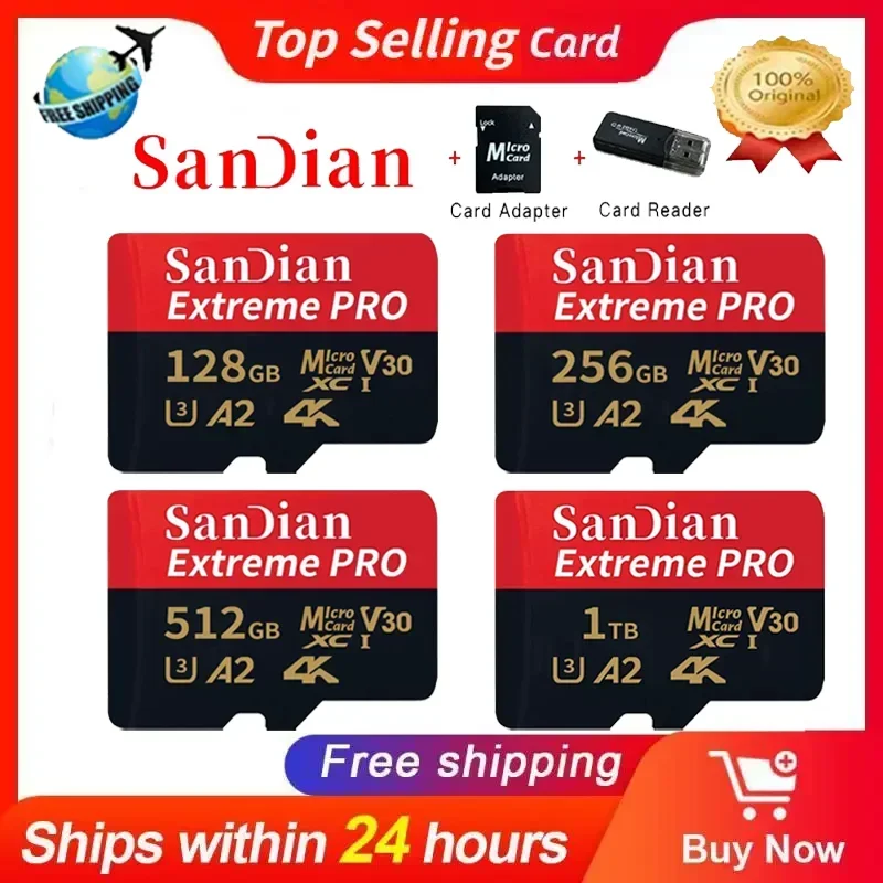 Original SD Card 128GB 256GB Memory 512GB 1TB Card High Speed Video Memory Sd Class10 for Cell Phone / PC / Camera