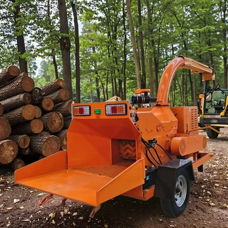 

Измельчитель древесины с питанием/измельчитель дерева, измельчитель древесины сада и сада, большой мобильный измельчитель древесины диаметром 0-25 см