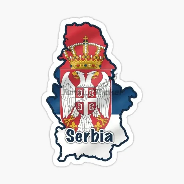 Serbia SRB Flag Map National Emblem PVC Stickers for Decorate Car Window Truck Wall Table Motorcycle Off-road Decal Accessories