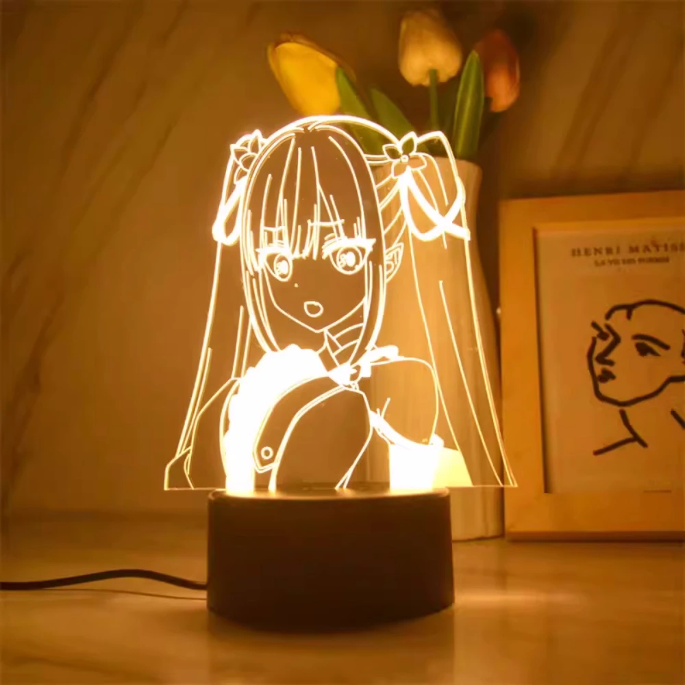 Anime Sky Music 3d Lamp Cartoon Nightlight Girls Manga Night Lamp Acrylic Light Board for Kids Children Gift Bedroom Decorative