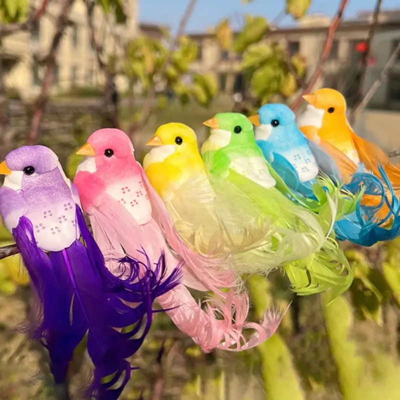 1Pc Random Simulation Swallow Tail Bird Clip Handmade Bird Plant-decorated Artificial Bird Handicrafts For Ornament