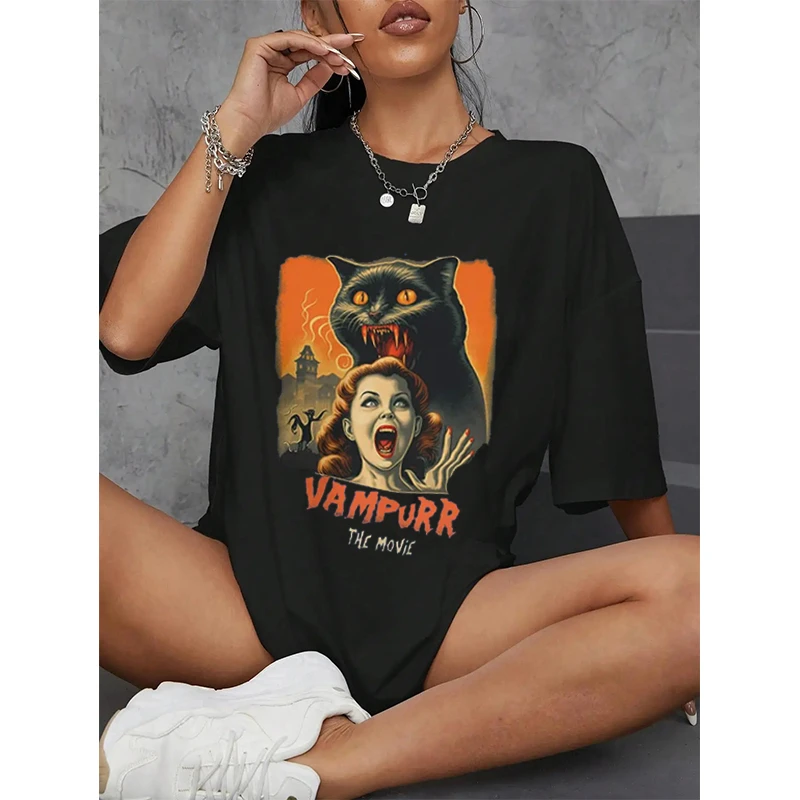 Vampurr The Movie Hip Hop Women Men Y2k TShirt Cat The Return Of Vampurr Leisure O-neck TShirt Newest Stuff For Adult Streetwear