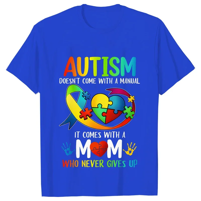 Men's T-shirts Autism Mom Dad Clothing Autism Awarenes Family Tshirts Short Sleeve Clothes Family Matching Clothing Unisex Tees