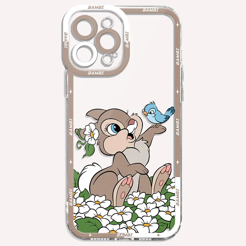 Disney Bambi Rabbit Cartoon Case For Apple iPhone 11 14 15 Pro Max 13 12 Mini 7 8 Plus XR X XS 6 6S SE Angel Eye Phone Cover