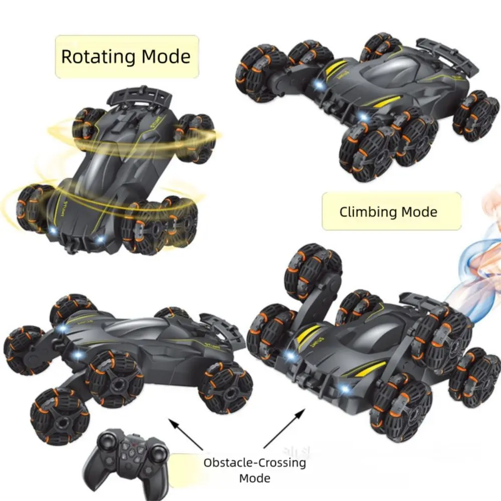 

New Alloy Plastic RC Stunt Car 6x6 Spray Gas Off-Road Spray Gas RC Orange Purple Electric Remote Control Racing Car Toy Gift
