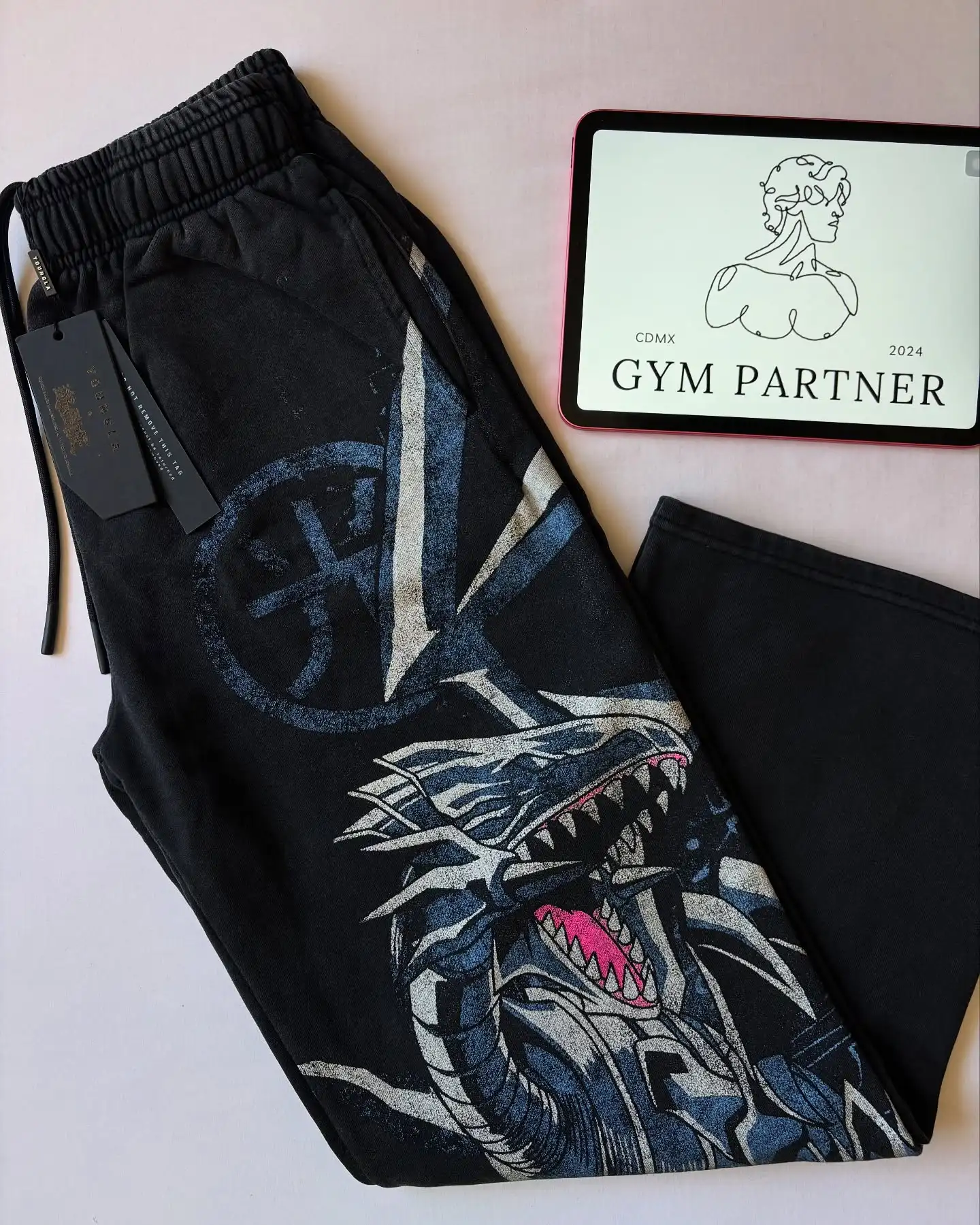 

American trend Yu-Gi-Oh print sports pants men women gym trousers y2k oversized 2026 hip hop streetwear joggers men clothing