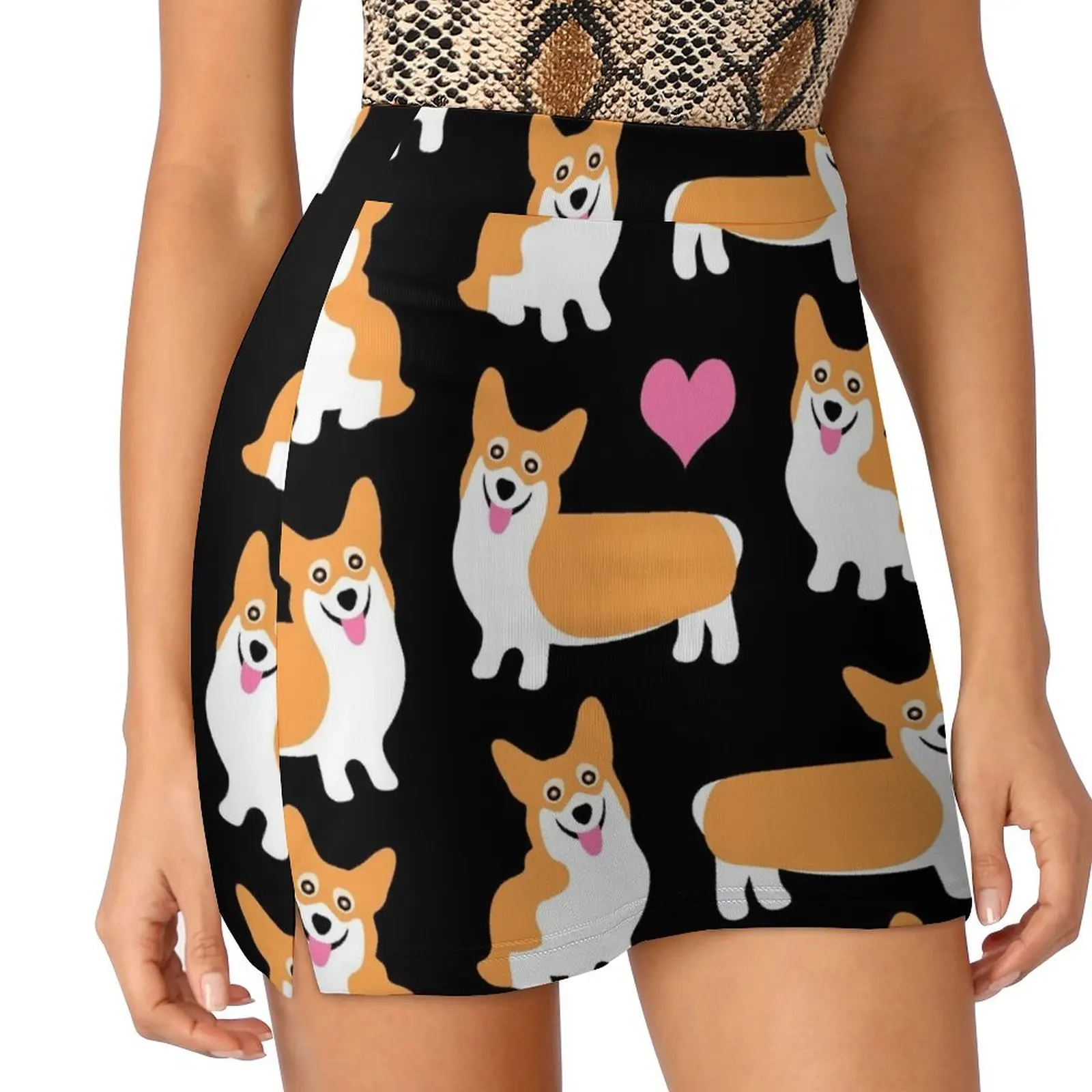 I Love Corgis Cute Puppy Dog Pattern Mini Skirt Miniskirt mini skirt for women luxury clothes women