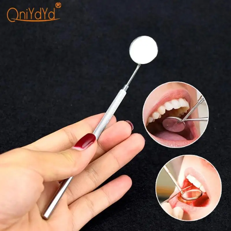 1pc Stainless Steel Dental Oral Mirror Eyelash Extension Teeth Whitening Cleaning Tool Makeup Tool Handle Mirror