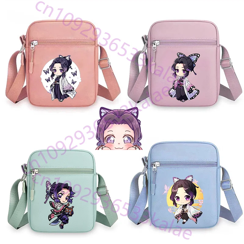 

Cute Kawaii Kochou Shinobu Mini Shoulder Bag Girls Casual Fashion Coin Purse Simple Multi Compartment Crossbody Bag