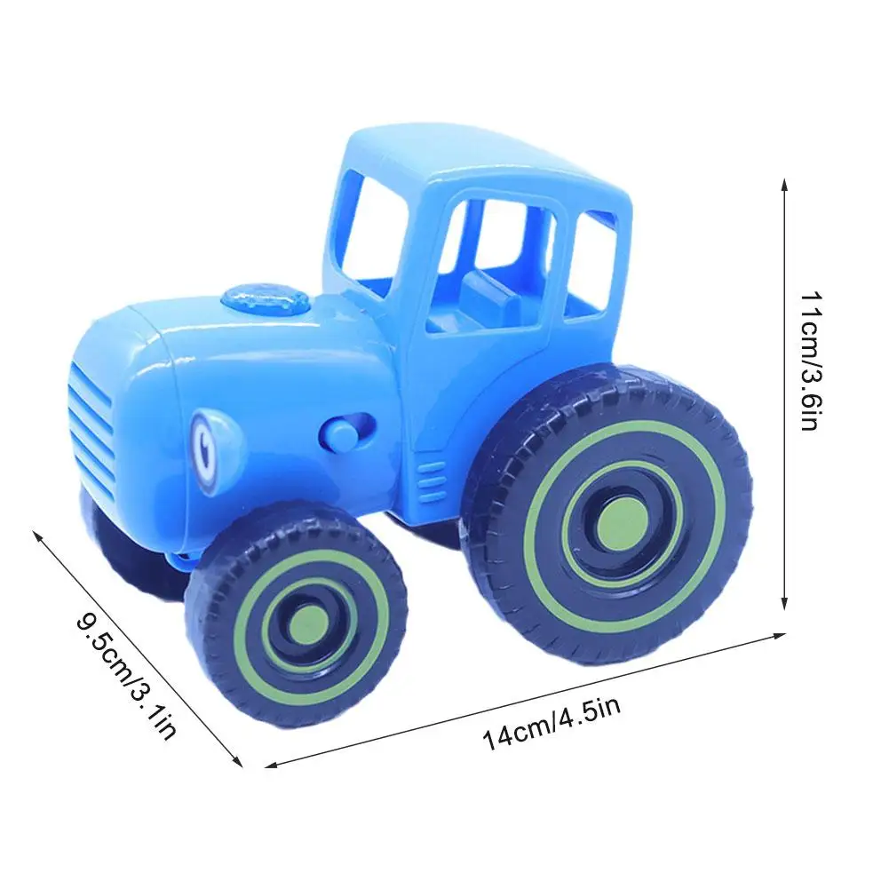 Petite voiture bleue Mini jouets fermier bleu tracteur modèle de voiture apprentissage précoce tirer fil modèle de voiture jouet pour enfants 1/2/3/4/5 pièces