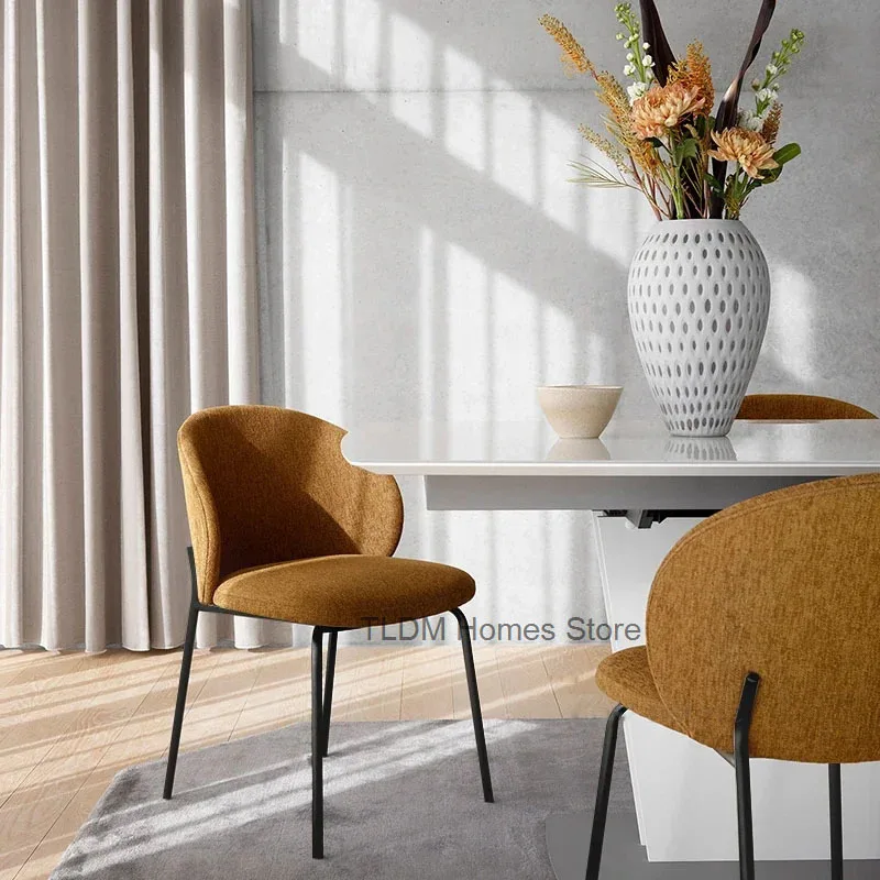 Nordic Simple Dining Chairs Home Furniture Hotel Backrest Soft Chair Dining Room Furniture modern simple Fabric Business Chair