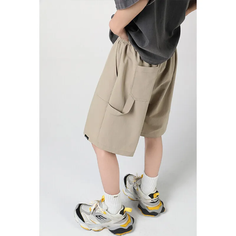 

Summer Shorts Men Fashion Black Casual Shorts Mens Japanese Streetwear Loose Ice Silk Shorts Man Bermuda Shorts Large Size 4XL