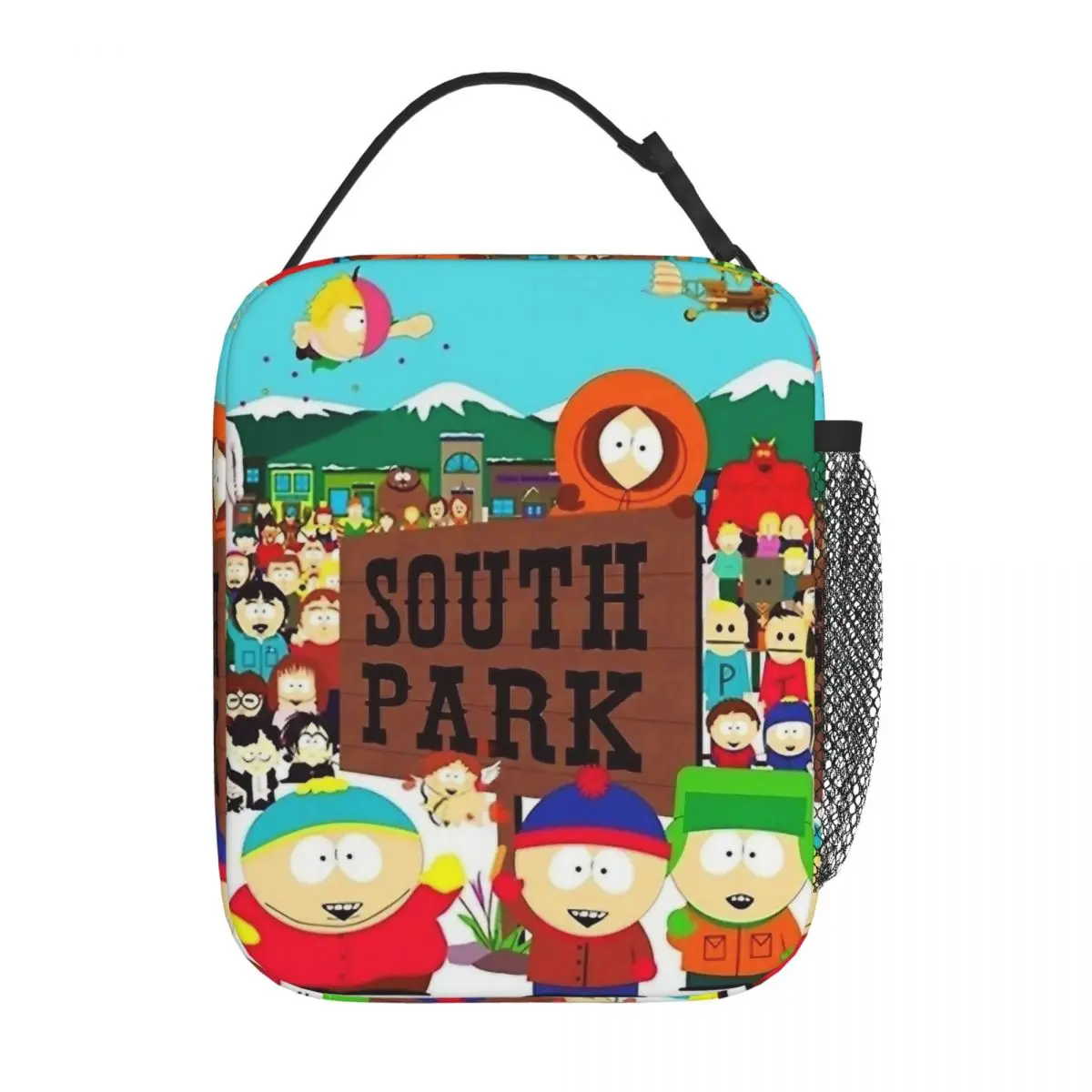 

S-Southparks, изолированная сумка для обеда с героями, портативная многоразовая термосумка с героями мультфильмов, сумка-тоут, ланч-бокс для работы на открытом воздухе, для мужчин и женщин