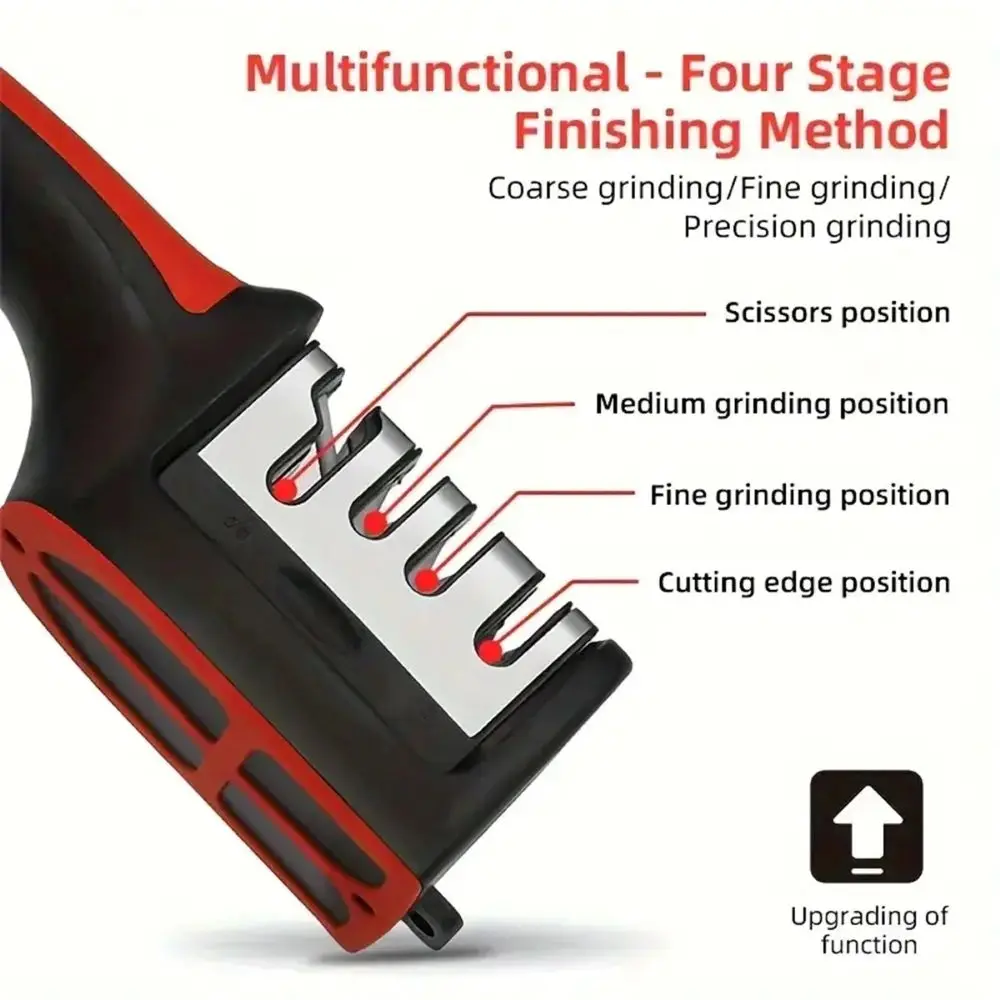 Multifunctional 3/4 Segment Handheld Knife Sharpener with Fast Sharpening Stone Three-Stage Cutting Kitchen Tool