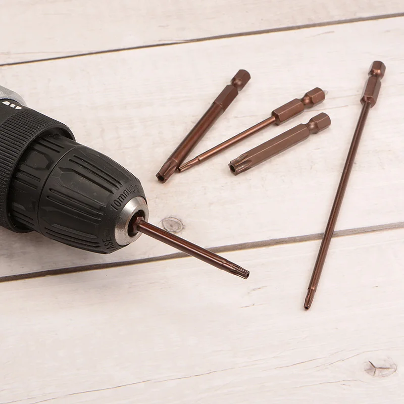 Imagem -06 - Magnetic Segurança Torx Chave de Fenda Bit Hex Haste Bits Chave de Parafuso Ferramentas Manuais T10 T15 T20 T25 T27 T30 T40 10 Pcs