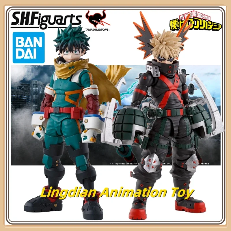 100% Original Bandai S.H.Figuarts SHF My Hero Academia Bakugo Katsuki Midoriya Izuku PVC Anime Action Figure Character Model Toy