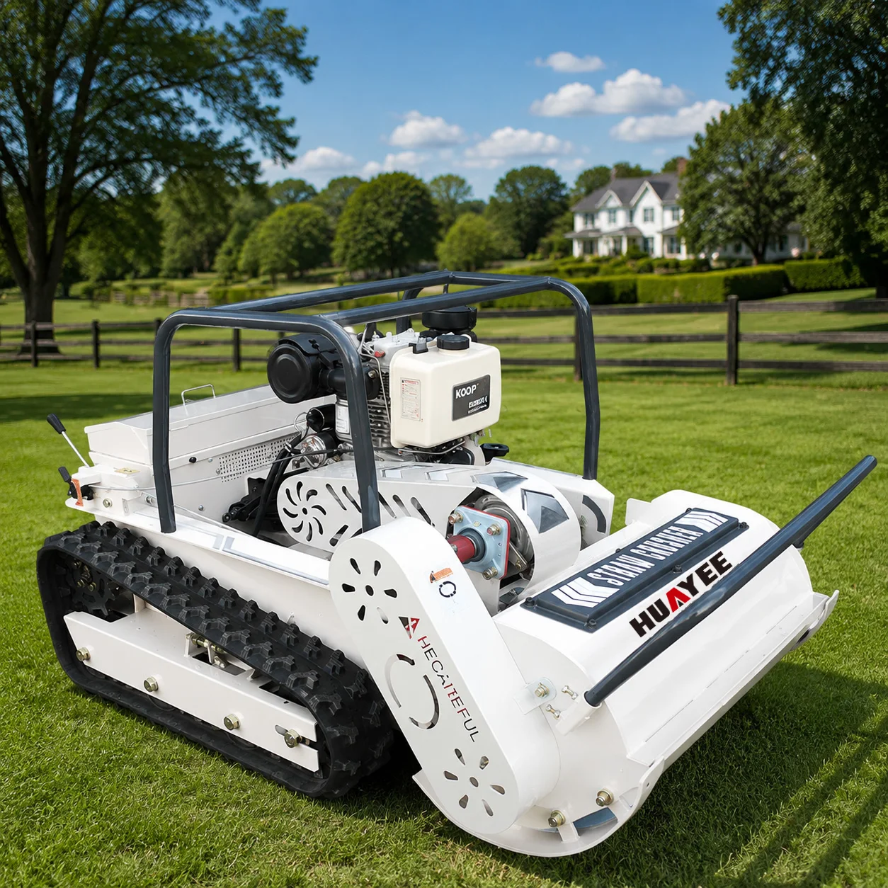 Commercial Remote Control Flail Mower Tracked Grass Cutter Machine  Petrol Lawn Mower for Orchard Slope Landscaping
