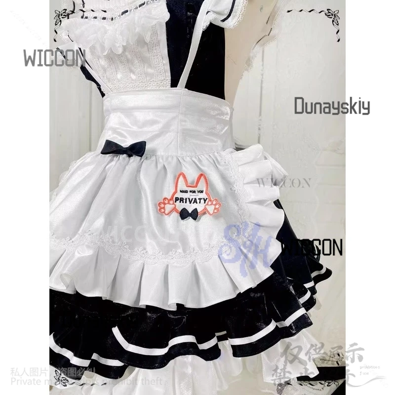 Juego de Anime Nikke Cosplay disfraz privado Sexy Kawaii Neko gato vestido de sirvienta dulce encaje volantes Lolita Jsk Jirai Kei niñas Halloween