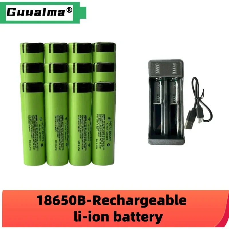 NCR18650B batteries Rechargeable lithium battery 18650 Battery 3.7V 3400mAh 34B pour lamp de poche chargeur USB original new