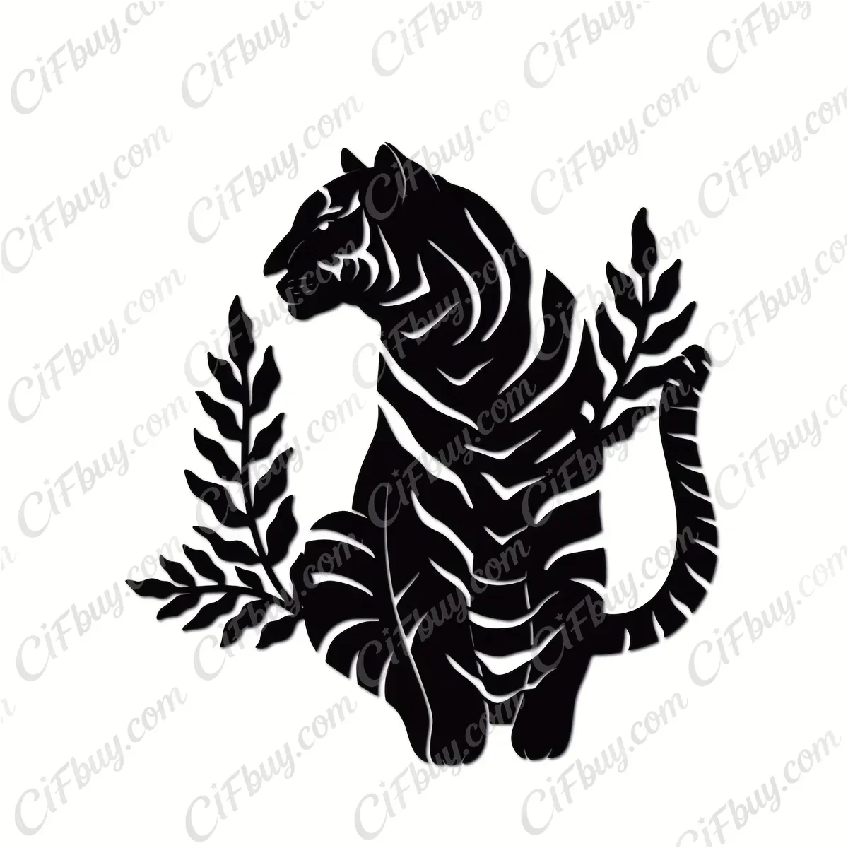 CIFBUY Tiger Metal Wall Art Iron Boho Wild Animal Hanging Decor Home Ornament Accent