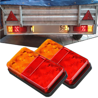 2PCS Truck Warning Indicator Light 12V Universal Trailer Tail Lights 10LED  Brake Stop Light Boat Truck Light Assembly