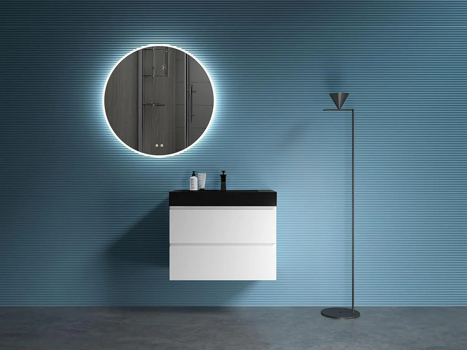 

30 Inch Bathroom Vanity with Sink with Overflow, Large Storage Wall Mounted Floating Bathroom Vanity for Modern Bathroom