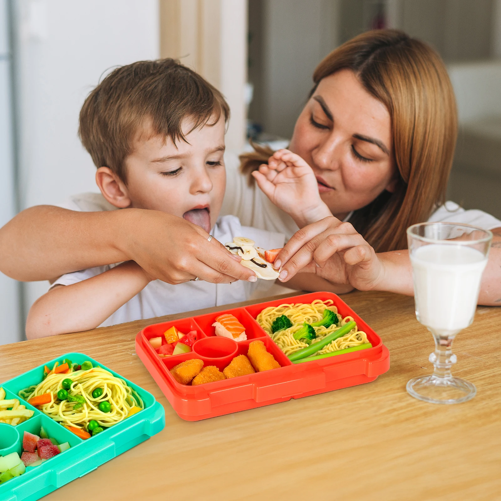 Entzückende Kinder-Lunchbox für Studenten, mikrowellengeeignet, Reise-Bento-Box, Halloween-Behälter, tragbar, auslaufsicher, Obstsalat, Bento-Box – Detail 8