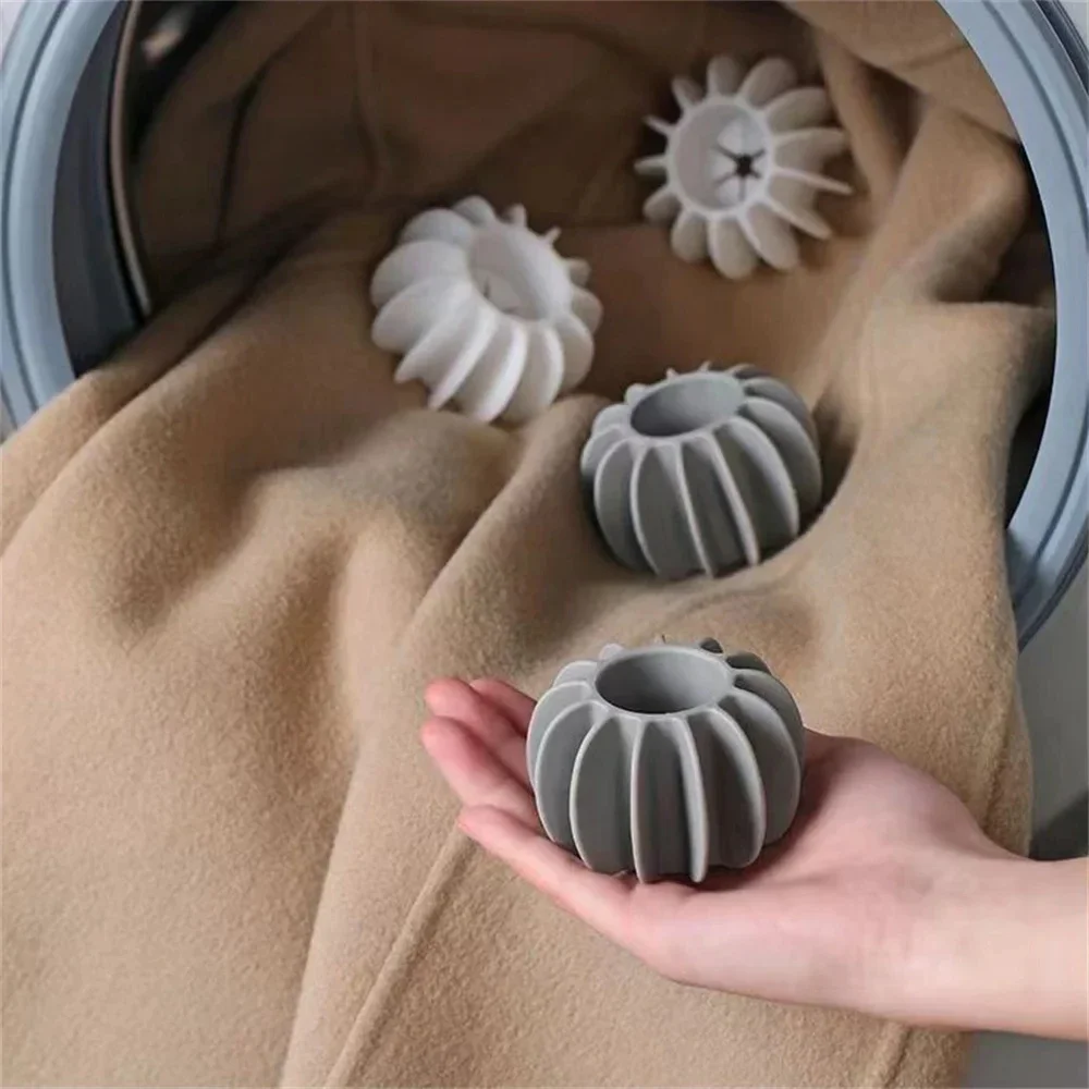Sfera per bucato in silicone riutilizzabile - Smacchiatore 3 in 1, raccogli peli di animali domestici e strumento anti-groviglio per lavatrice (ecologico)
