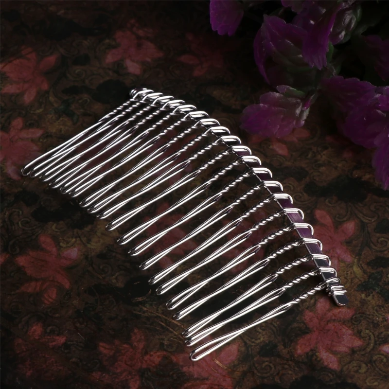 Wedding Veil Side Comb Metal Blank Hair Clips Convenient 20 Teeth Bridal Hair Accessories DIY Hair Clip for Women Female