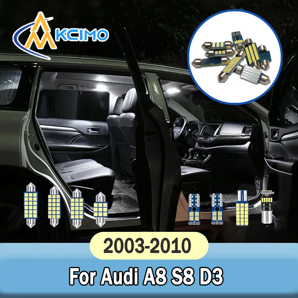 

CANBUS Error-Free LED Interior Light Kit For Audi A8 S8 D3 2003-2010 Super Bright Dome Map Door Lights Easy Install Bulbs Set