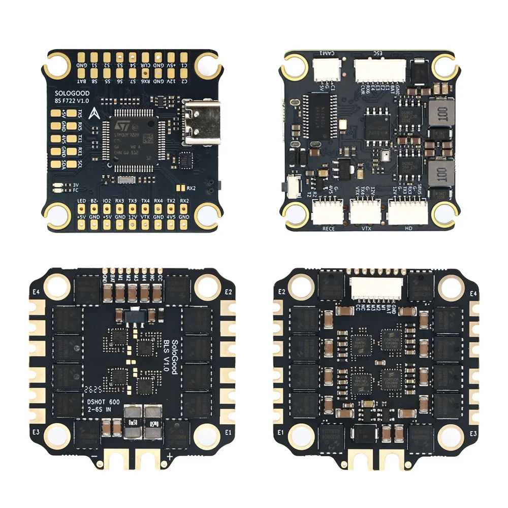 SoloGood 8S F722 フライトコントローラー BLHELI_S 8S 60A 4in1 ESC 30.5X30.5mm 3-8S FPV フリースタイルドローン部品用