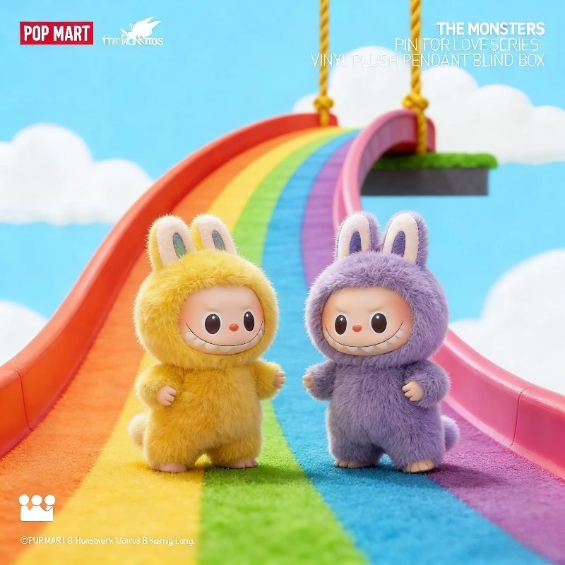 Pop Mart Labubu 4e generatie blinde doos - schattige liefdesbadge, zachte vinyl verzamelbedel, cadeau