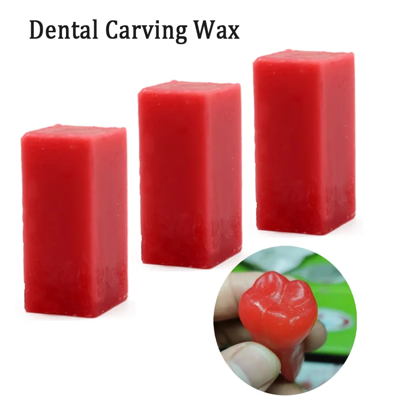 

5/2pcs Dental Red Carving Wax Block Tooth Model Teaching Mechanic Student Jewelry Carving Wax Dentistry Materials Dentist Tools