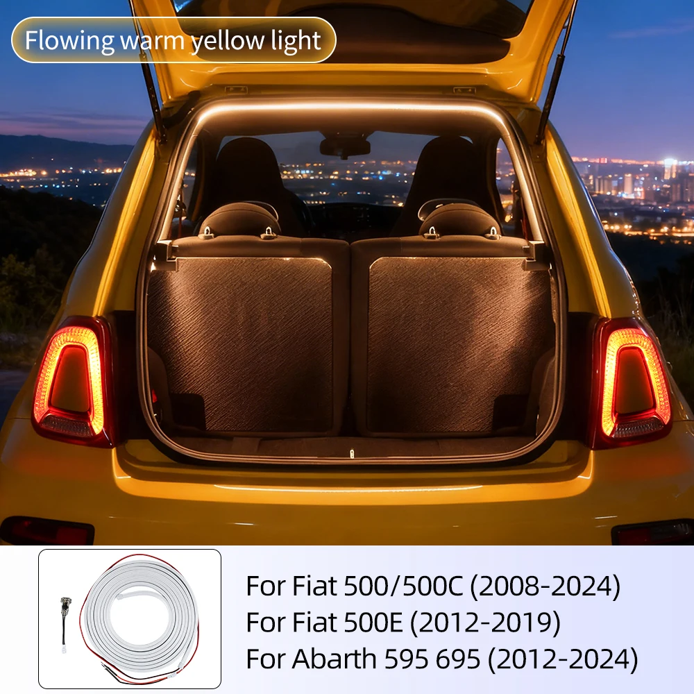 

Светодиодная лента 12В, 3,4 м, водонепроницаемая, для самостоятельной установки в багажник автомобиля (Abarth 595/695 (2012-2024)/Fiat 500/500C (2008-2024))