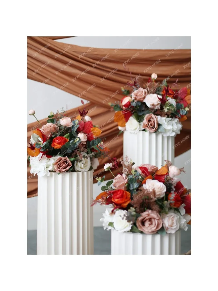 Wedding Road Lead Flower Ball Column Flower Combo Decoration Artificial Flower Window Show Welcome Display Flower