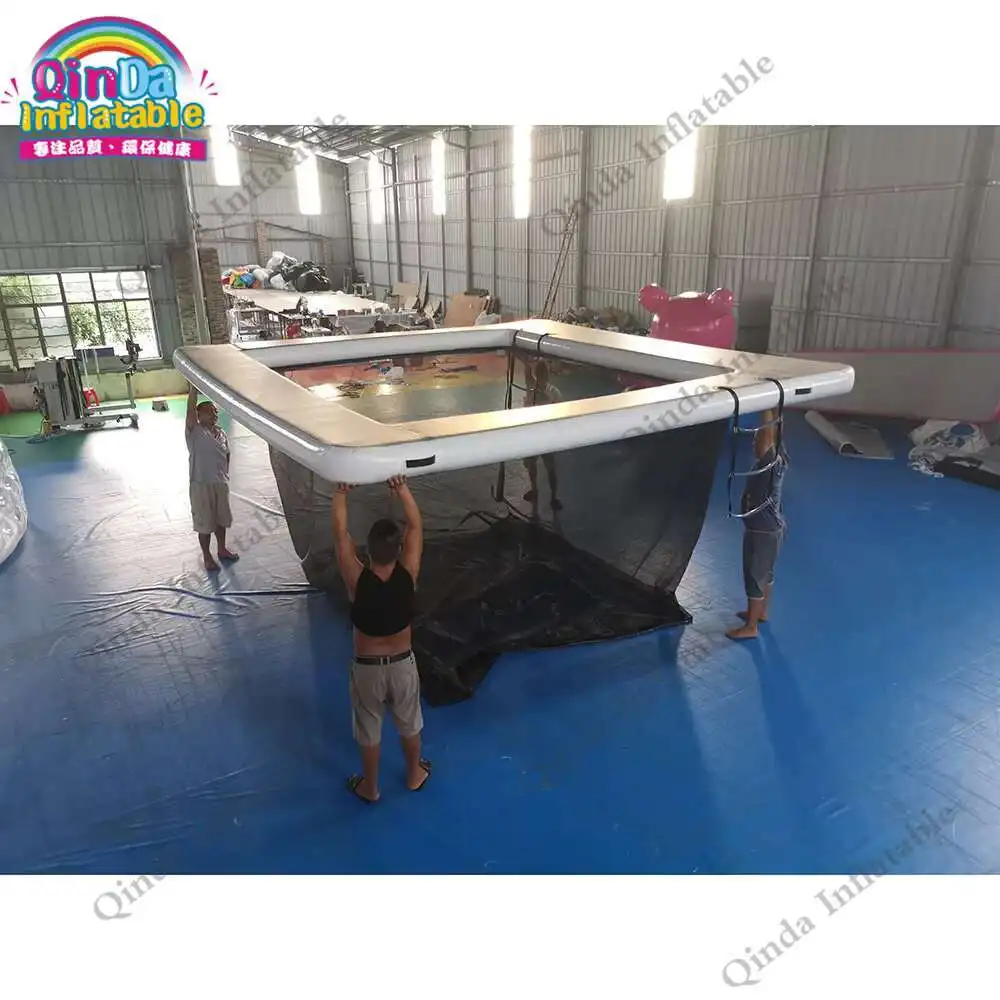 Piscina galleggiante dell'oceano Piscina gonfiabile del mare di 1,00 mm DWF con la rete anti-meduse
