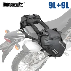 Rhinowalk Motorcycle Saddle Bag 18L Waterproof Motor Tail Seat Bag Fit Honda Suzuki Yamaha KTM Motorbike Tail Side Luggage 9L+9L