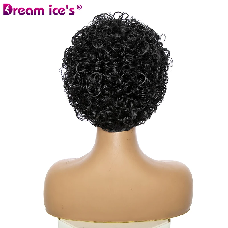 Short Black Natural Wavy Hair For Women Synthetic Wig With Bangs Pixie Cut Curly Hair Heat Resistant Fiber Layered Daily Use Wig