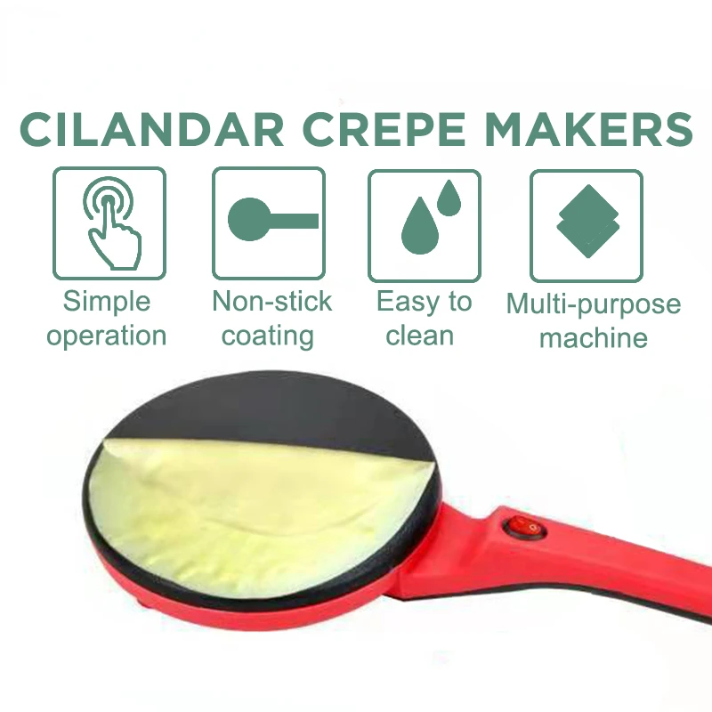 Electric Crepe Maker Pizza Pancake Machine Non-Stick Griddle Baking Pan Cake Machine Kitchen Appliance Cooking Tools 220V