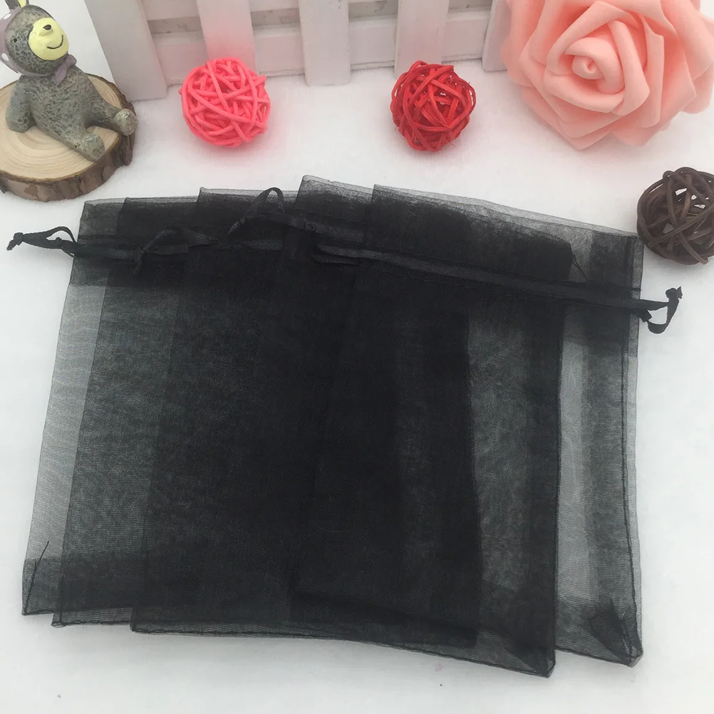 

100 Pcs Jewelry Bag Portable Storage Pouch Cloth Wrapping Drawstring Pocket Gift Candy Gauze