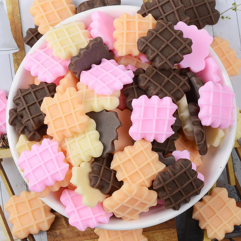 20pcs Simulation Chocolates Cookie Resin Fake Cake Model Dessert Shop Window Display Props Kids Toys DIY Making Crafts Accessory