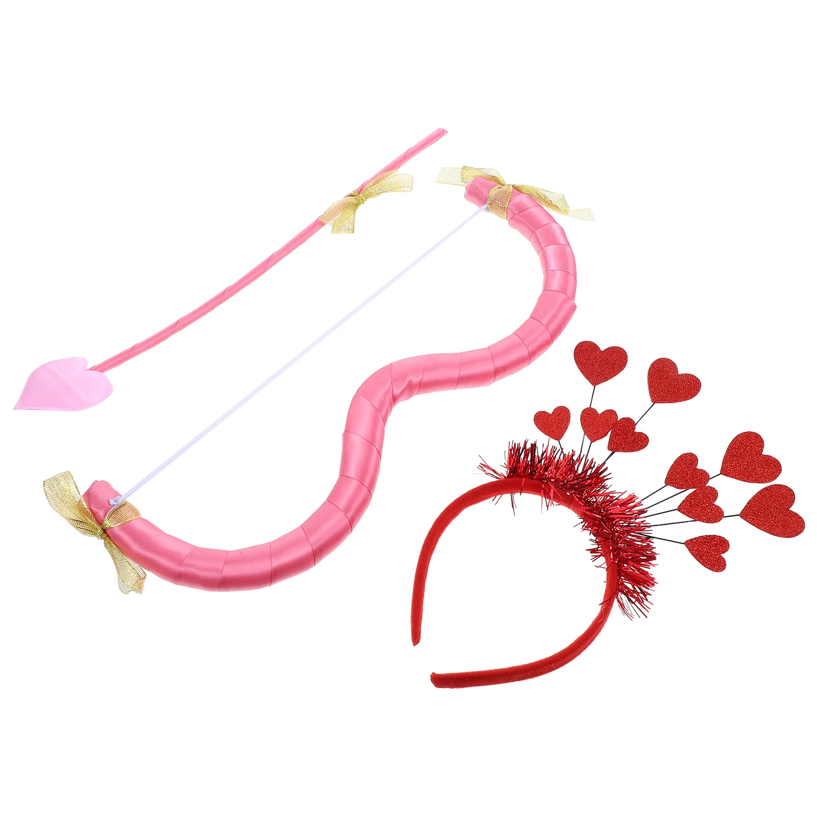 

Cupid's Arrow Halloween Accessories Costume Headband Set Stage Performance Cloth Kid Women Miss Glitter Heart Hair Hoop